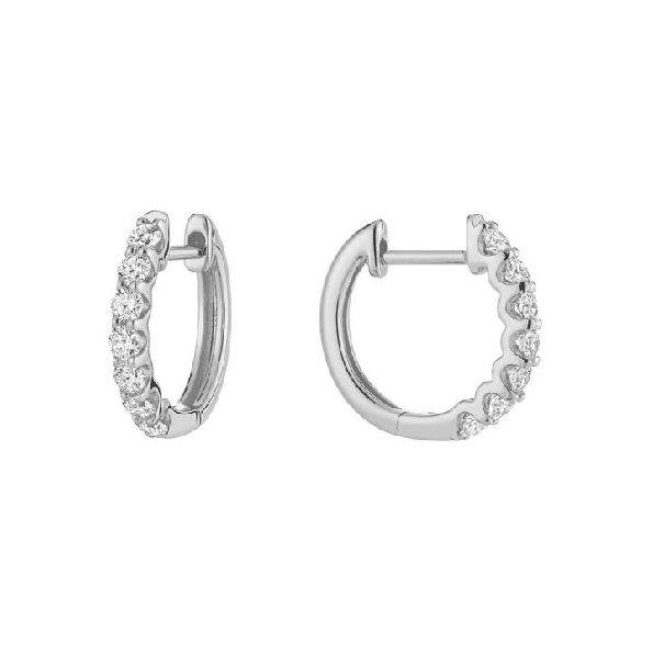 0.48ctw Diamond 14K White Gold Huggie Earrings
