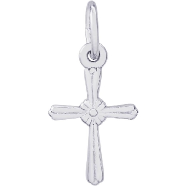 Small Flower Centre Sterling Silver Cross