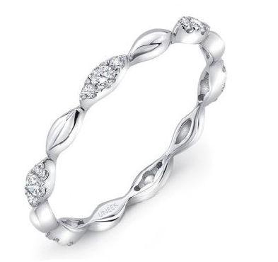 0.23ctw Diamond SI Clarity; GH Colour Marquise Shapes Alternating Eternity 14K White Gold Ring by Uneek Fine Jewellery