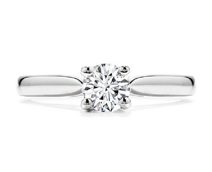 Serenity Solitaire 18K White Gold Ring by Hearts on Fire - for 3 carat centre stone