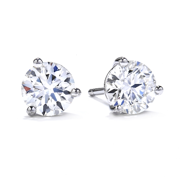 1.45ctw Hearts on Fire Diamond VS-SI Clarity; IJ Colour Three Prong 18K White Gold Diamonds Studs