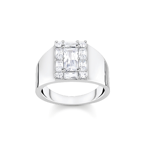 Multi-stone Cubic Zirconia Octagon Sterling Silver Cocktail Ring - Size 7 - Sparkling Heritage by Thomas Sabo - 25% Off - Final Sale