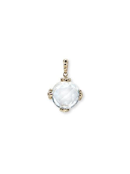 10mm Faceted Mini Cushion White Topaz 14KY Gold Pendant from the Dew Drop Collection by Anzie