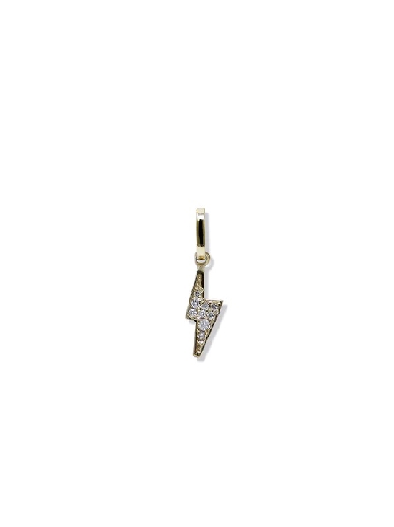 Lightning Bolt with 0.06ctw Diamonds Pendant Charm 14KY Gold from the Aztec Collection by Anzie
