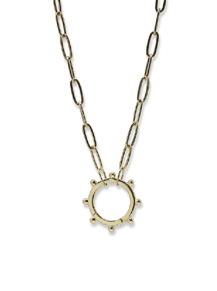 Marine Charm Catcher 14KY Gold Pendant and Paperclip Chain from the Dew Drop Collection by Anzie - 18 Inch Adjustable