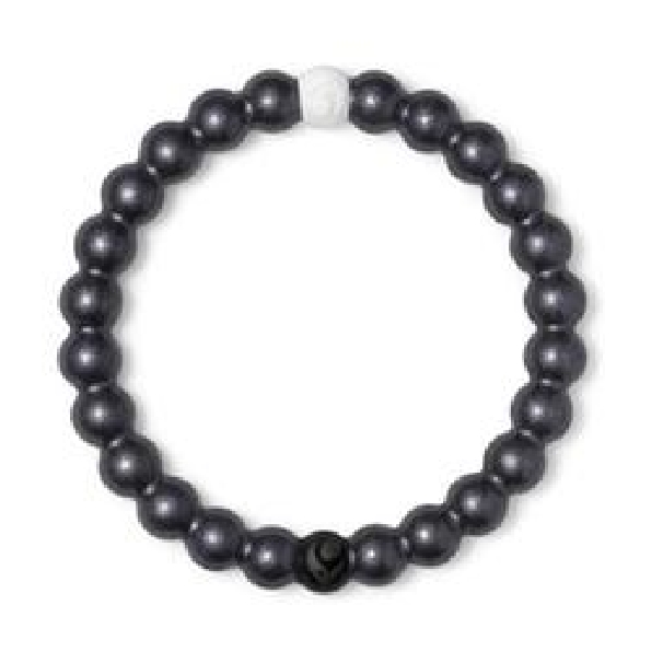 Lokai Metallic Gunmetal Small- White Bead Infused with Water from Mount Everest and Black Bead with Mud from the Dead Sea. 
