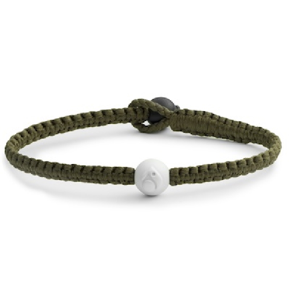 Lokai 2.0 Single Wrap Olive Small- White Bead Infused with Water from Mount Everest and Black Bead with Mud from the Dead Sea. 