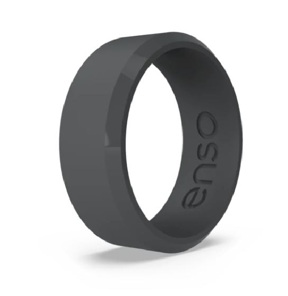Classic Bevel Slate Silicone Ring by Enso Rings - Size 11