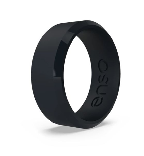 Classic Bevel Obsidian Silicone Ring by Enso Rings - Size 12