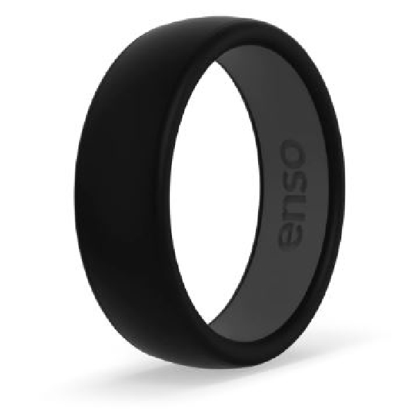 Dualtone Obsidian/Slate Silicone Ring by Enso Rings - Size 10
