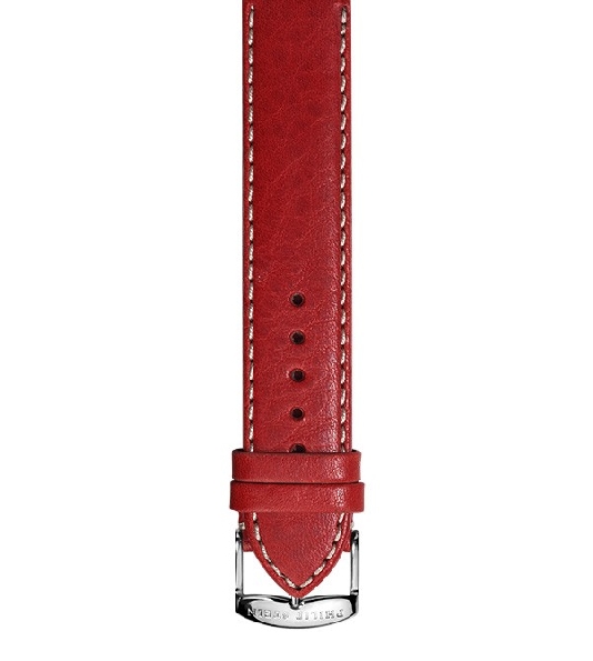 Chronograph Signature 22mm Red Calf Leather Stitched Band - Philip Stein