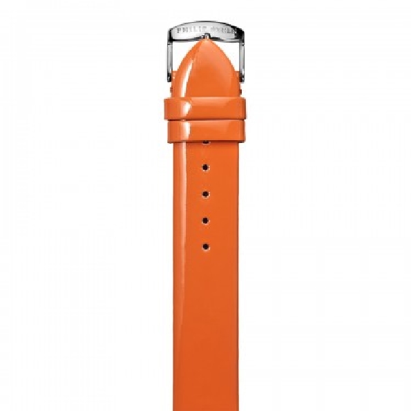 Small Standard 18mm Orange Patent Leather Band - Philip Stein