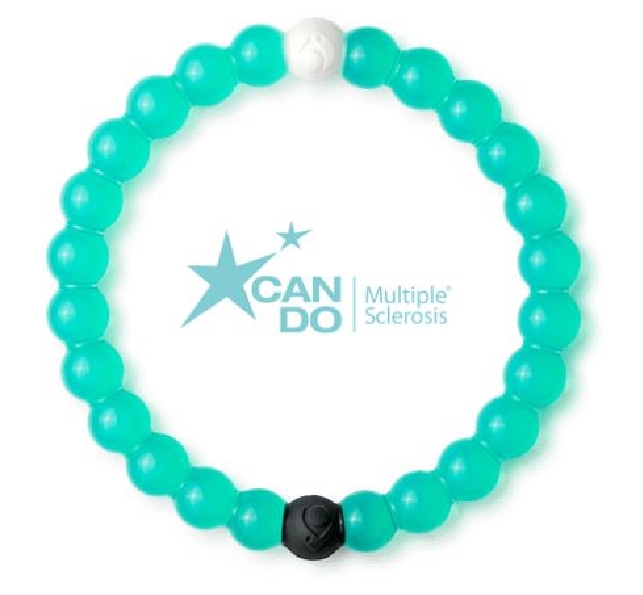 Lokai Teal 2019 Small- White Bead Infused with Water from Mount Everest and Black Bead with Mud from the Dead Sea. Supporting The Can Do Foundation for Multiple Sclerosis