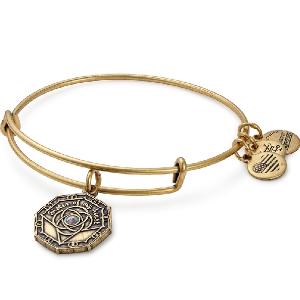 Bridesmaid Expandable Wire Bangle with Crystal Rafaelian Gold from the Mantras and Connections Collection By Alex and Ani