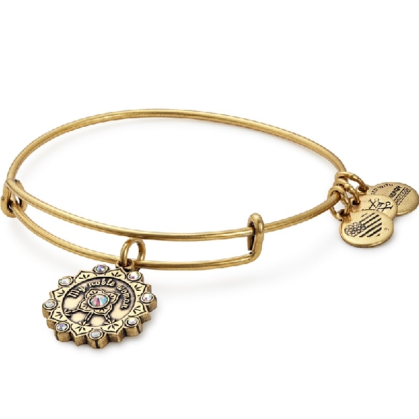 Maid of Honor Expandable Wire Bangle with Crystals Rafaelian Gold from the Mantras and Connections Collection By Alex and Ani