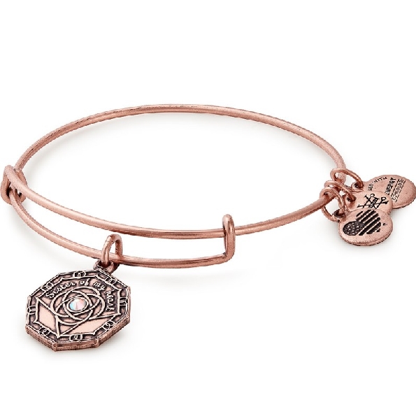Bridesmaid Expandable Wire Bangle with Crystal Rafaelian Rose from the Mantras and Connections Collection By Alex and Ani