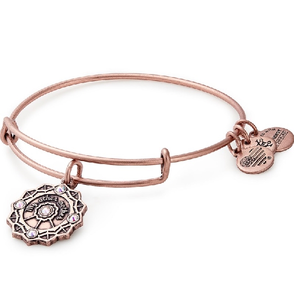 Mother Of The Groom Expandable Wire Bangle with Crystals Rafaelian Rose from the Mantras and Connections Collection By Alex and Ani