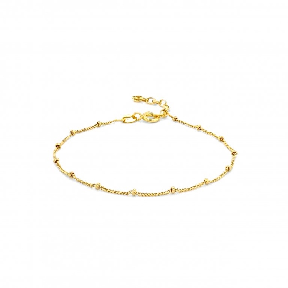 Satellite Sterling Silver with Yellow Gold Finish Bracelet - 6-7 Inch Adjustable