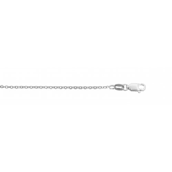 16 Inch Rhodium Plated Sterling Silver Cable Chain