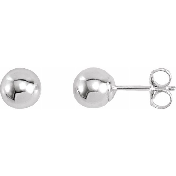 8mm Bright Finish Ball Sterling Silver Stud Earrings