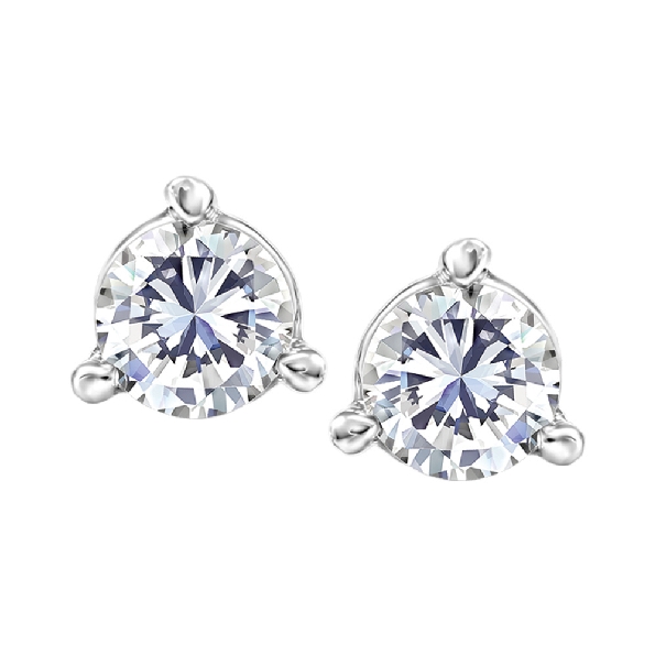 0.503ctw Canadian Diamond I1Clarity; G-I Colour 14K White Gold Three Prong Screw Back Stud Earrings by Fire and Ice - CAD181217; CAD181215