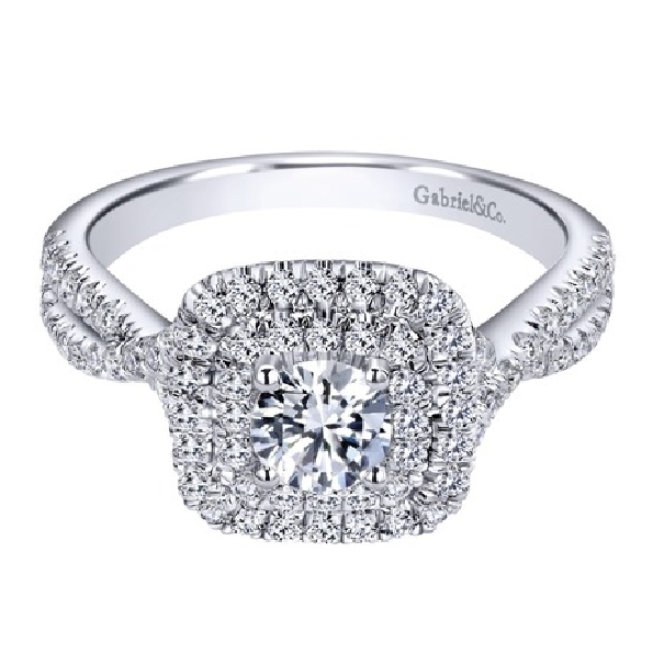 0.46ct Canadian Centre Diamond with 0.53ctw Diamond SI2 Clarity; GH Colour 14K White Gold Adore Ring by Gabriel & Co.