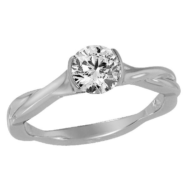 0.738ct Round Lazare Kaplan Diamond VS1 Clarity; G Colour Solitaire Twist 18K White Gold Ring (AGS#0010270010) - Size 6 1/2 - 30% Off Black Friday Event - Final Sale