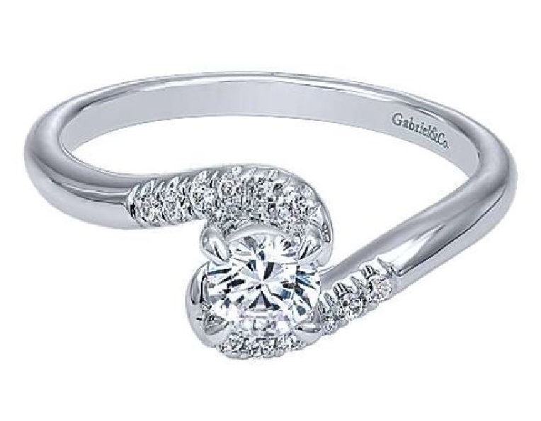 0.40ctw Diamond SI2 Clarity; GH Colour Solitaire Twist 14K White Gold Adore Ring by Gabriel & Co. - Serial No. S1041323