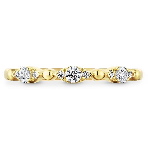0.17ctw Hearts on Fire Diamond VS-SI Clarity; GH Colour Beaded Regal 18K Yellow Gold Band