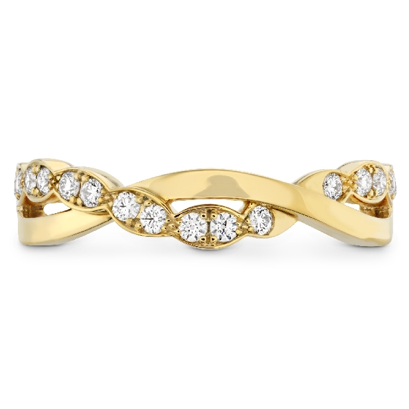 0.21ctw Hearts on Fire Diamond VS-SI Clarity; GH Colour Lorelei Floral Twist 18K Yellow Gold Band
