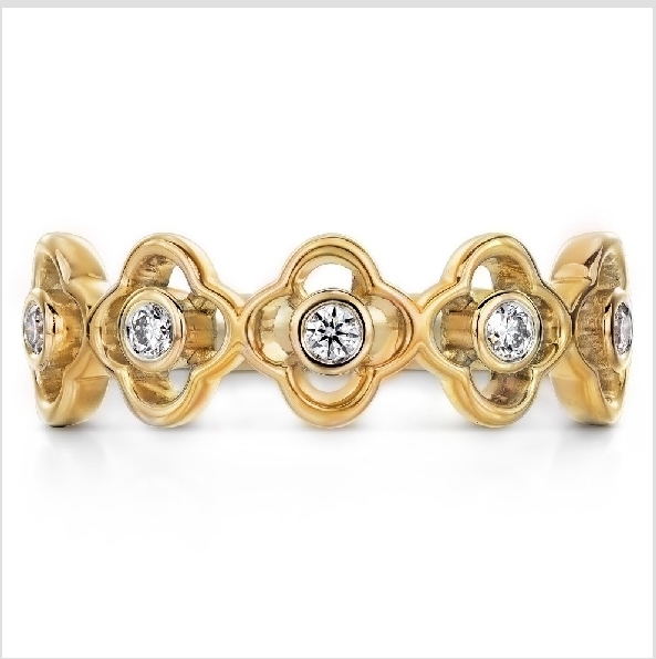 0.14ctw Hearts on Fire Diamond VS-SI Clarity; GH Colour Signature Petal Bezel 18K Rose Gold Ring