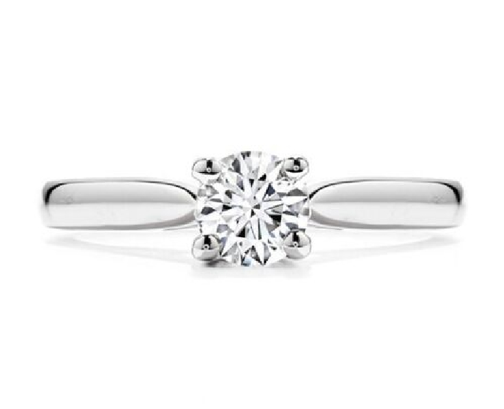 0.747ct Hearts on Fire Diamond VVS1 Clarity; J Colour Select (HOF171447) Serenity Solitaire 18K White Gold Ring by Hearts on Fire
