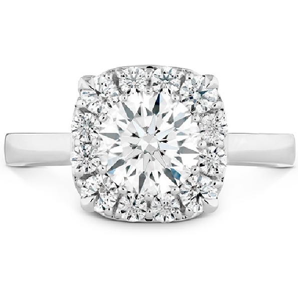 0.122ctw Hearts on Fire Diamond VS1-SI1 Clarity; GH Colour Signature Custom Halo 18K White Gold Ring