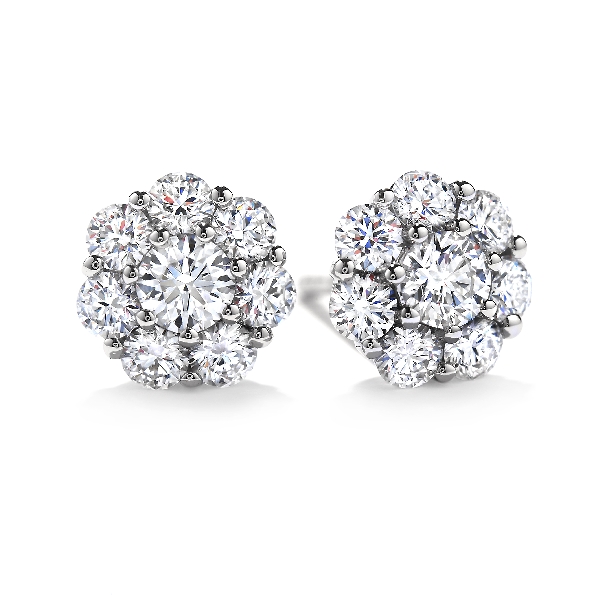 0.43ctw Hearts on Fire Diamond VS-SI Clarity; GH Colour Beloved 18K White Gold Earrings