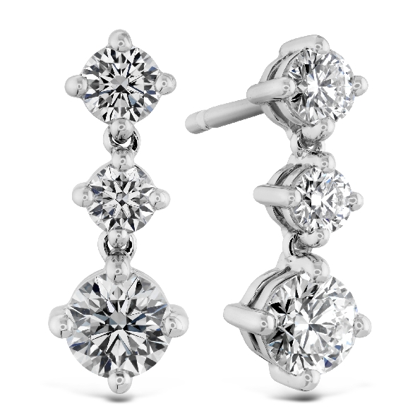 .99ctw Hearts on Fire Diamond VS-SI Clarity; GH Colour Cascade Mini Drop 18K White Gold Earrings