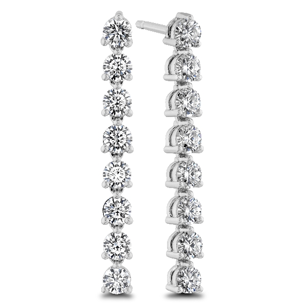 1.29ctw Hearts on Fire Diamond VS-SI Clarity; GH Colour Cascade Small Stiletto 18K White Gold Earrings