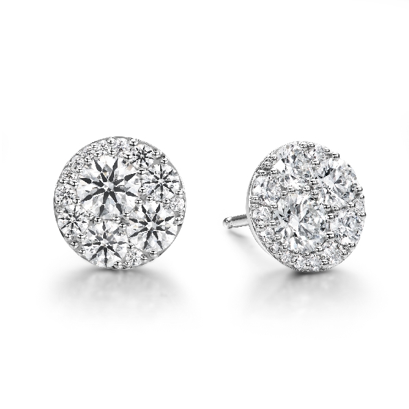 2.01ctw Hearts on Fire Diamond VS-SI Clarity; GH Colour Tessa Circle 18K White Gold Earrings
