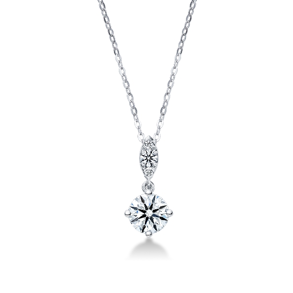 0.55ctw Hearts on Fire Diamond VS-SI Clarity; GH Colour Aerial Petite Drop 18K White Gold Pendant and Chain - 16-18 Inch