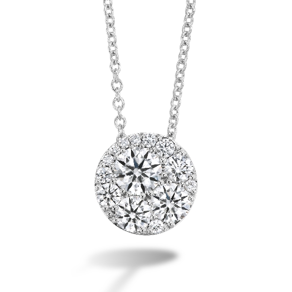 1.57ctw Hearts on Fire Diamond VS-SI Clarity; GH Colour Tessa Circle 18K White Gold Pendant with 18 Inch Adjustable Chain