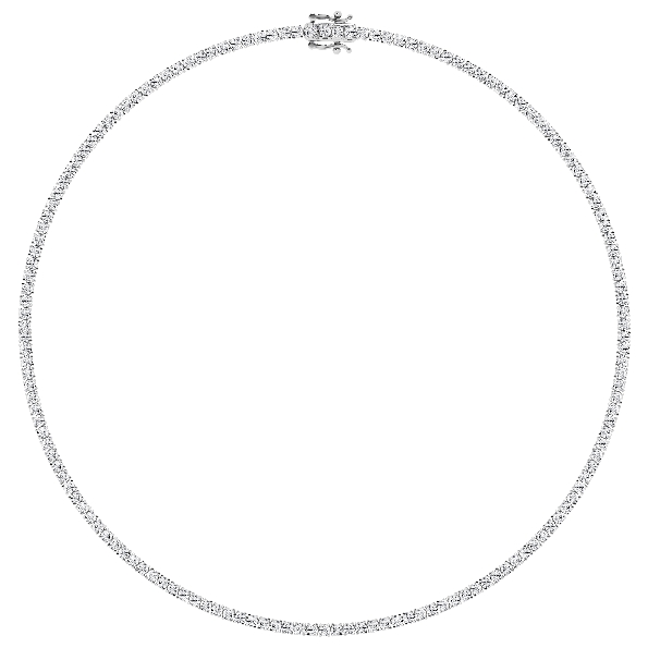 10.15ctw Lab Grown Diamond VS Clarity; G-H Colour 14K White Gold Tennis Necklace - 18 Inch