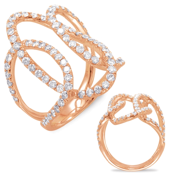 1.52ctw Diamond SI1 Clarity; G Colour Intertwined Ovals Fashion 14K Rose Gold Ring