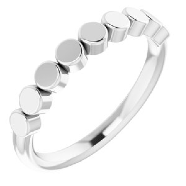 Round Shapes Stackable Sterling Silver Ring
