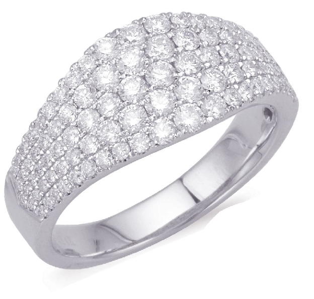 1.01ctw Diamond SI1 Clarity; G Colour Pave 14K White Gold Ring