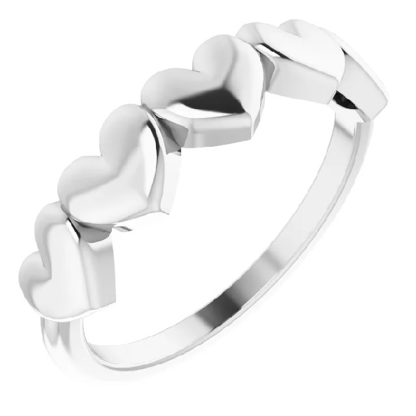 Connected Heart Stackable Sterling Silver Ring