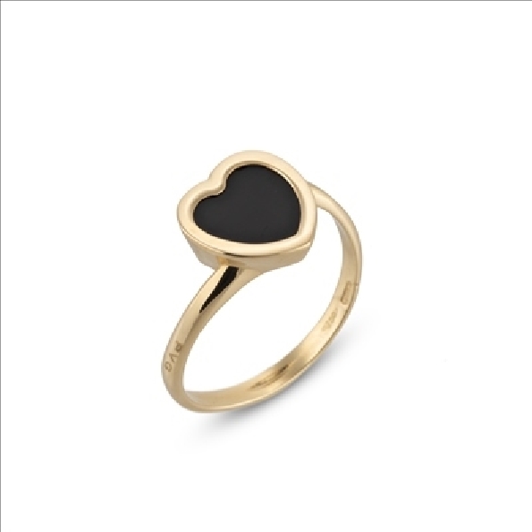 Heart Love Lock Black Onyx 18K Rose Gold Ring By Ponte Vecchio Gioielli  - 30% Off Black Friday - Final Sale