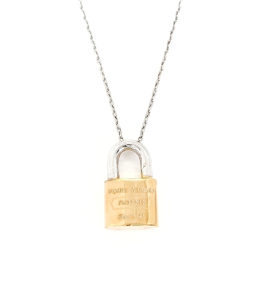 Love Locket 18K White and Rose Gold Pendant and Chain By Ponte Vecchio Gioielli