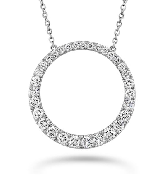 Graduated Circle 0.99ctw Diamond SI Clarity; GH Colour 18K White Gold Necklace by Memoire