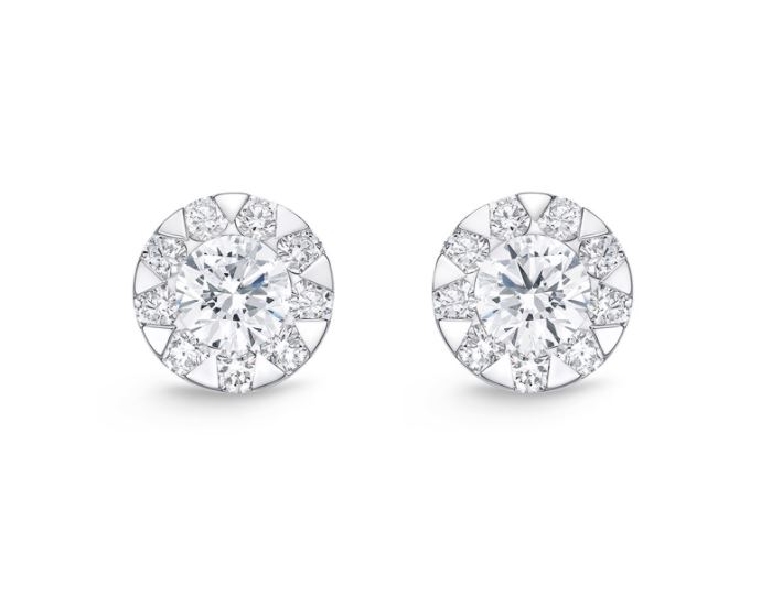 1.03ctw Diamond SI Clarity; GH Colour Bouquet 18K White Gold Stud Earrings by Memoire