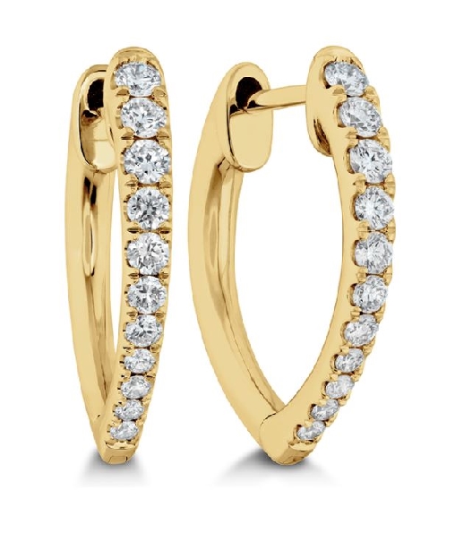 Imperial 0.31ctw Diamond SI Clarity; GH Colour 18K Yellow Gold Hoop Earrings by Memoire