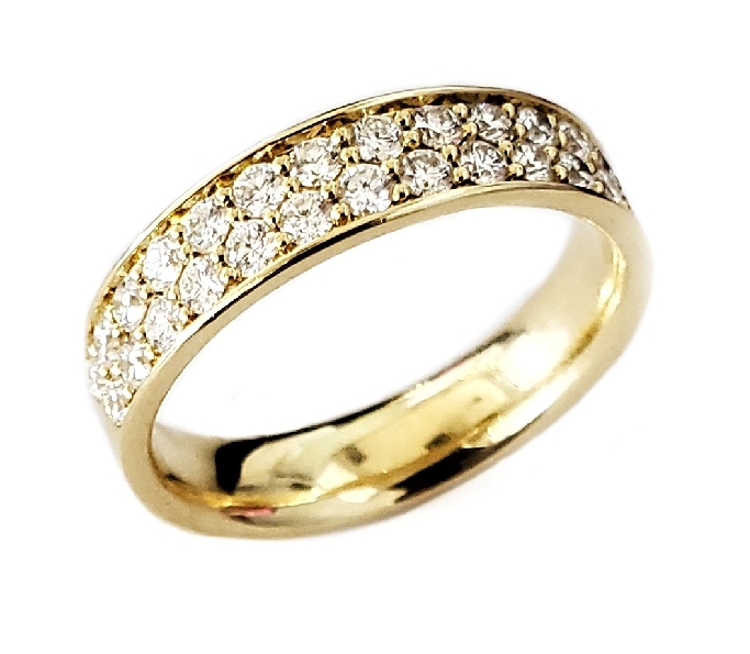 Pave Silk 0.82ctw Diamond SI Clarity; GH Colour 18K Yellow Gold Band by Memoire